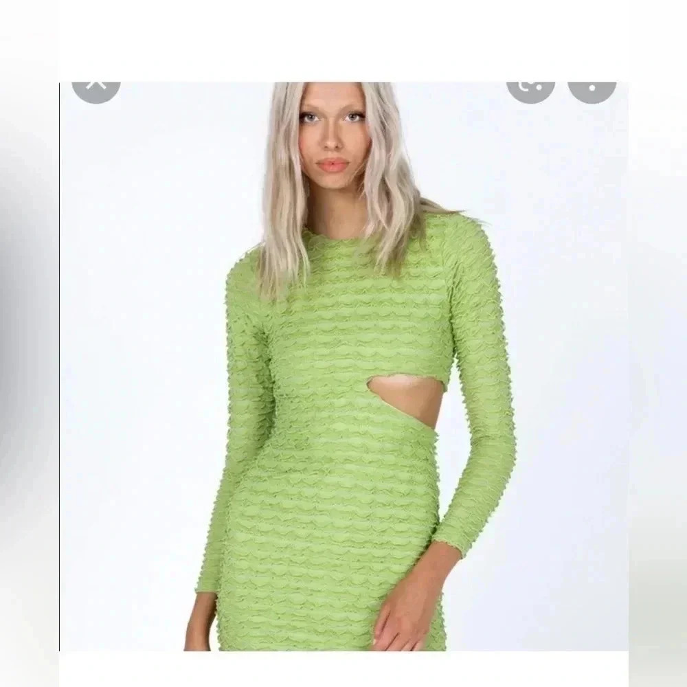 Angela mini dress‎ princess polly Size 6 Green St Patrick’s cutout NWT 0279